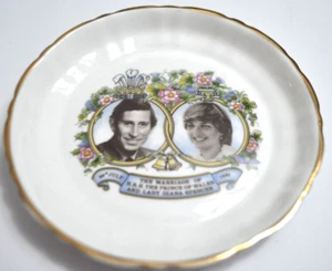 King Charles Princess Diana Commemorative Wedding Trinket Dish Bone China - Picture 1 of 3