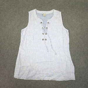 Tommy Bahama shirt women XSMALL blue sleeveless linen summer casual Size XS - Picture 1 of 8