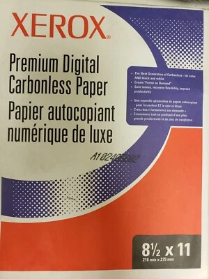 Xerox 8.5X11  Carbonless Paper White/Canary 3R12421 2 Part Straight 5000 Sheets - Image 1 of 4