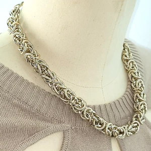 Collar Grueso Vintage Firmado Coro Bizantino Cadena Ajustable 14-17" Gargantilla " - Imagen 1 de 8