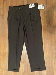 Geoffrey Beene Washable Wool Perfect Fit Cuffed Pant 38x29 NWT Men's olive - Picture 1 of 7