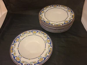 8 cuencos de sopa Royal Worcester Lille 7,75" azul cobalto con borde marcado 51 Inglaterra  - Imagen 1 de 10