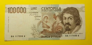 LIRE 100000 CENTOMILA CARAVAGGIO I ° TIPO DECRETO 1 – 9 - 1993 - Picture 1 of 2