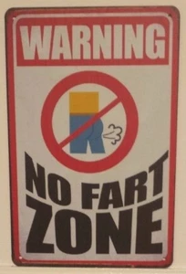 NO FART ZONE Tin Metal Sign Rustic Look .. MAN CAVE . brand new. AU SELLER - Picture 1 of 2
