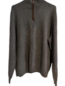 Bloomingdales Cashmere Half-Zip Sweater, Coal, Size XXL - Picture 1 of 2