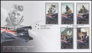 NEUSEELAND FDC 2008 SIR EDMUND HILLARY SET OF 5 STAMPS (ID:F2202 (5/11) - Bild 1 von 1
