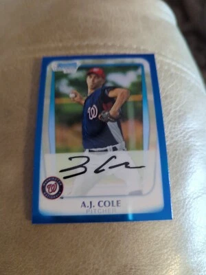 2011 Bowman Chrome Prospects Blue Refractor /150 AJ Cole #BCP160 - Image 1 of 2