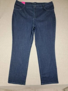 NWT~LEE Classic Fit Straight Leg Jeans, Size 22W M Dark Wash 5-Pocket - Picture 1 of 7
