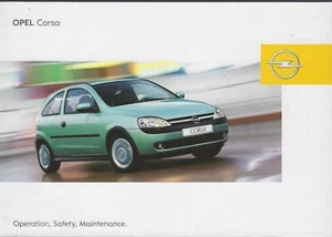OPEL CORSA C Operation Safety Maintenance 2002 Handbook Manual Handbuch BA - Picture 1 of 1
