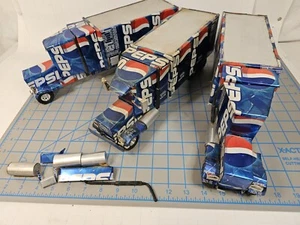 3 Vintage Pepsi Can Folk Art Trucks for Parts or Project Hand Made Decor Craft - Picture 1 of 16