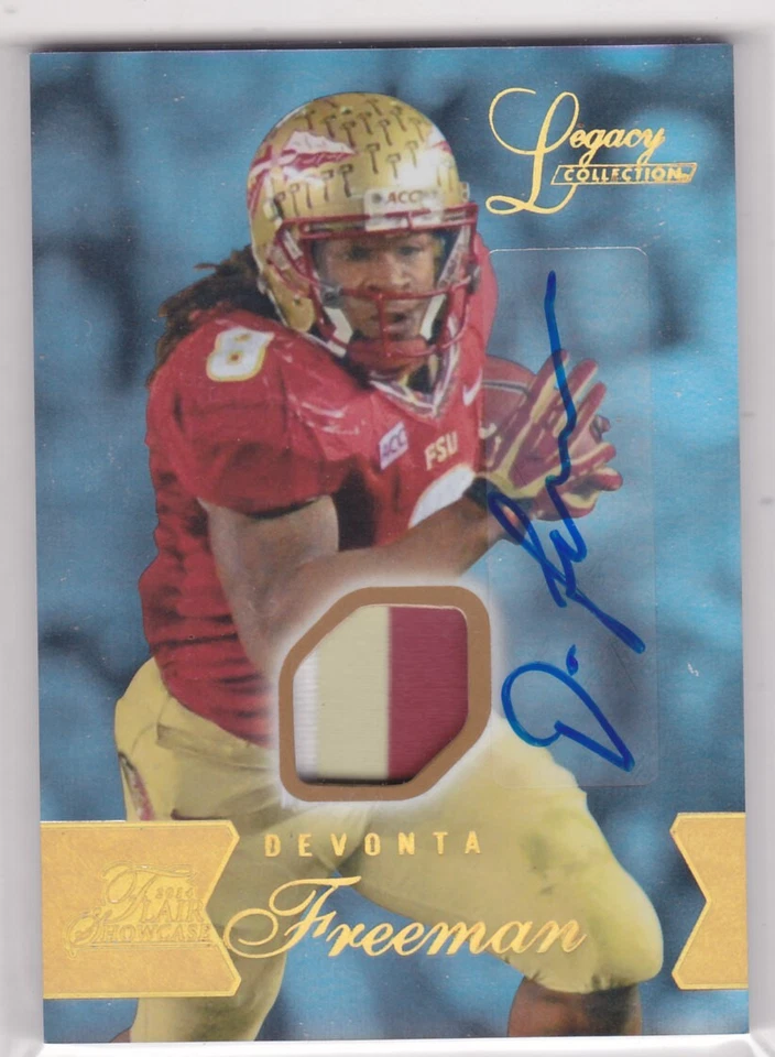 2014 Flair Showcase Football Patch Autograph Devonta Freeman #140 #ed 045/125 - Image 1 of 1