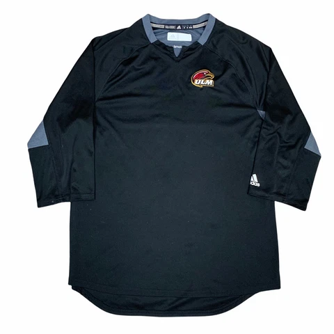 Louisiana Monroe Warhawks Shirt Mens Medium Black Adidas Climalite Baseball Cover
