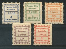 1902 - LBF/2532 - GUATEMALA - SEGNATASSE 5v. - LINGUELLATI