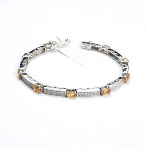 Tennisarmband 6*4 mm oval gelb Citrin Edelstein Sterlingsilber 7" Zoll - Bild 1 von 4