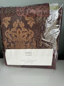 Marks & Spencer’s Luxury Pencil Pleat Large Lined Jacquard Patch Curtains - Picture 1 of 7
