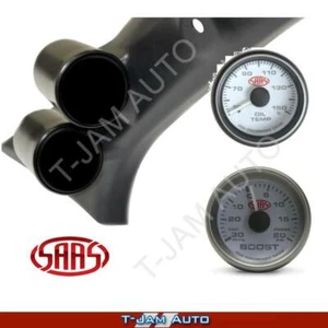 Pillar Pod for Ford Falcon 2008 - 2016 + Oil Temp + Boost White Gauges - Picture 1 of 12
