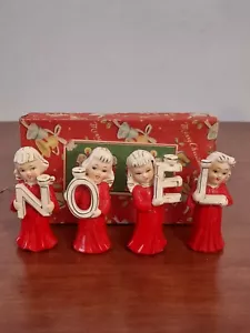 MCM Japón RELCO Feliz Navidad NOEL Ángeles CANLDEHOLDERS Caja Original VESTIDO ROJO - Imagen 1 de 12