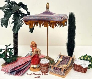 FONTANINI ITALY 5" EARLY 8PC WEAVING  NATIVITY VILLAGE ACCESSORY SET D 51190 GC - Picture 1 of 6