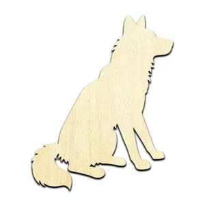 Siberian Husky Dog Puppy #2 Laser Cut Out Unfinished Wood Shape Craft Supply - Picture 1 of 1