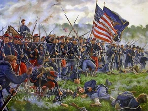 Mark Maritato Signed Civil War Canvas Art Print Now is the Pinch Antietam 24x18 - Picture 1 of 1