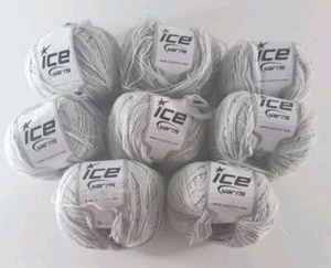 NEW Ice Yarns Master Alpaca Fine 8 Skeins Merino Wool Acrylic Light Gray - Picture 1 of 3