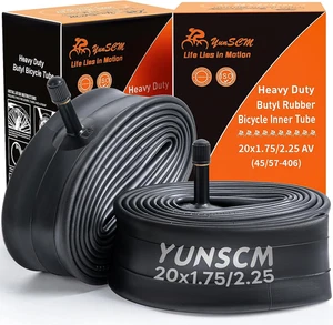 2-PCS 20" Heavy Duty Bike Tubes 20X1.75/1.95/2.125/2.25 Schrader Valve (45/57-40 - Picture 1 of 8