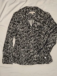 Womens Laura Ashley Black White Medium Blazer Jacket - Picture 1 of 7