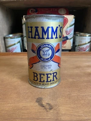 Lata de cerveza Hamms tapa plana Hamms Brewing Co St. Paul Mn Old OI Foto 1 de 4