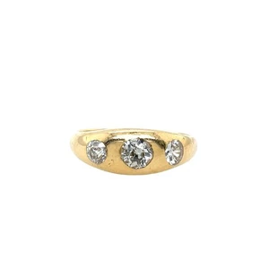 Antique 18ct Gold Old Cut Diamond Three Stone Ring, 1.0ct - Picture 1 of 7