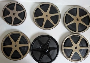Lot of-Eight 8mm Film Home Movies- Metal Reels w/ Canisters + Metal Film Case - Picture 1 of 9
