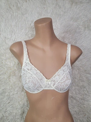 Sujetador De Colección Warner's Encaje Charmers Talla 34B Marfil Blanco Estilo 2512 Con Cable RARO I Foto 1 de 4