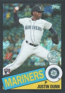 2020 Topps '85 Silver Pack Chrome S2 Black Refractor #85TC39 Justin Dunn 002/199 - Picture 1 of 2