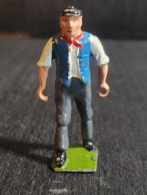 DE COLECCIÓN AÑOS 50 GRAN Bretaña pueblo granja mano, azul, figura de plomo inglaterra fn Foto 1 de 4