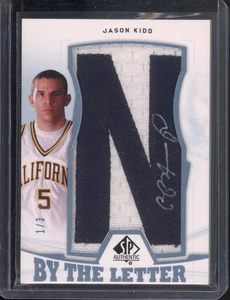Tarjeta de baloncesto automática 2013 SP auténtica Jason Kidd #1/3 con parche de letra - Imagen 1 de 2