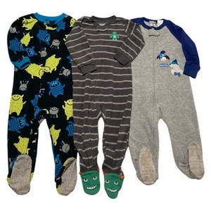 Baby Jungen Carter’s 1-teiliger Schlafanzug mit Reißverschluss Footie 3-teiliges Paket #1 - Größe 18 Monate - Bild 1 von 6