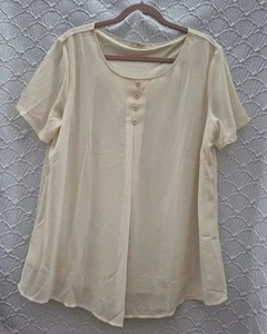 Womens Blouse Cestyle XL Ivory With Insert Good Condition - Picture 1 of 6
