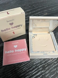 Benefit Hello Happy Velvet Powder Foundation Shade 1 New Full Size ***DAMAGED*** - Picture 1 of 12