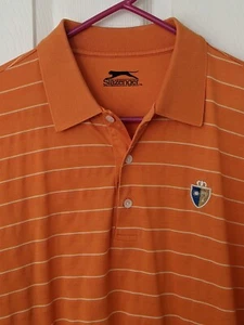 SLAZENGER MENS POLO SHIRT MEDIUM ORANGE COTTON SHORT SLEEVE - Picture 1 of 9