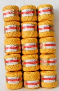 HILO - VINTAGE STAR PEARL ALGODÓN 2 CAPAS MERCERIZADO - AMARILLO - LOTE DE 15 - ¡NUEVO! - Imagen 1 de 1