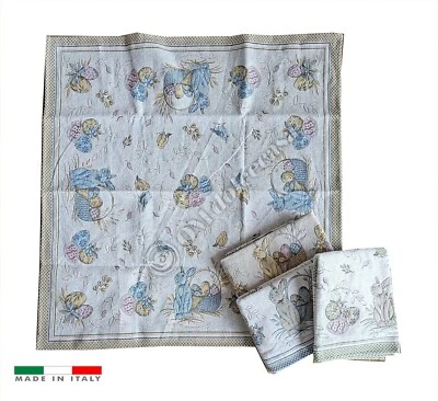 Tovaglietta Quadrata Pasquale in Ciniglia Misura cm 100x100 - Immagine 1 di 4