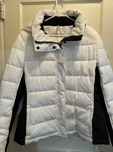 Calvin Klein Performance 2 Degrees Warmth Factor Women Winter White Jacket Hood - Picture 1 of 13