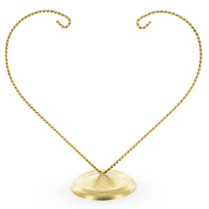 Open-Top Heart Twisted Gold Metal Ornament Display Stand 9 Inches (Poland) - Picture 1 of 3