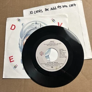 Devo Beautiful World/Enough Said 1981 Picture Sleeve Order Bros 45 - Picture 1 of 5