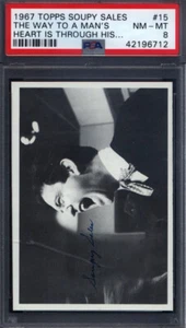1967 Topps Soupy Sales #15 Der Weg zum Herzen eines Mannes ist durch seine... PSA 8 - Bild 1 von 2