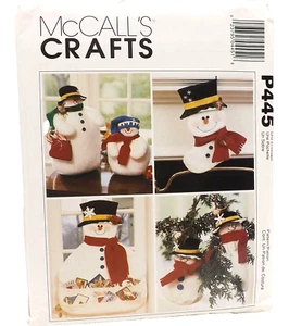 McCall's Crafts P445 Snowman Christmas Ornament Cardholder Sewing Pattern - Picture 1 of 5