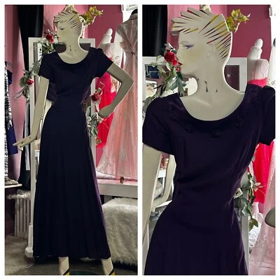 Maxi vestido de fiesta de graduación púrpura Alfred Angelo vintage años 90 Y2K XS/S Foto 1 de 4