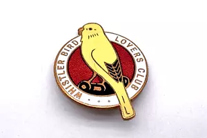 Vintage Whistler Bird Lovers Club Enamel Badge - Foto 1 di 7