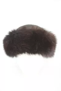 SHOWROOM NUEVO SOMBRERO CANADIENSE MARRÓN PIEL DE ZORRO GAMUZA MUJER MUJER TALLA 20.5" *DECOLORIDO - Imagen 1 de 5