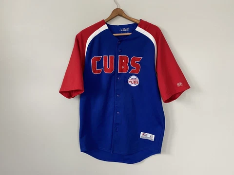 Vtg Retro Chicago Cubs Embroidered Button Up Jersey Mens Large Baseball 2000s Cover