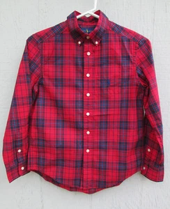 ❤ RALPH LAUREN boys red button shirt M 10 12 oxford long sleeves cotton - Picture 1 of 24
